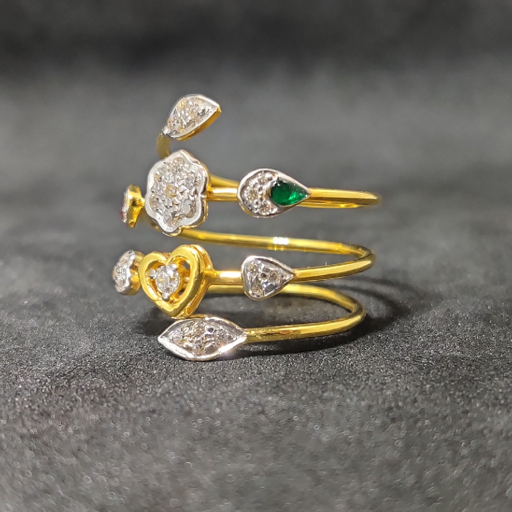 Women's Daily Wear Fancy Spring Gold Ring-24952 - Image 2