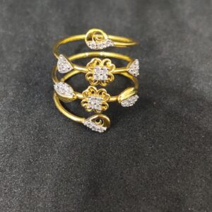 Ladies Designer Spring Gold Ring -24951