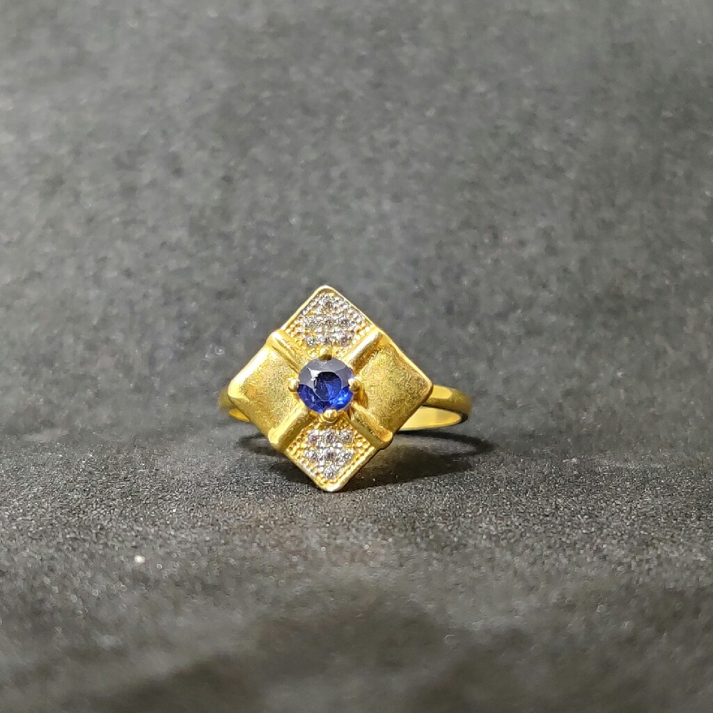 916 Fancy Ladies Blue Stone Ring-17002