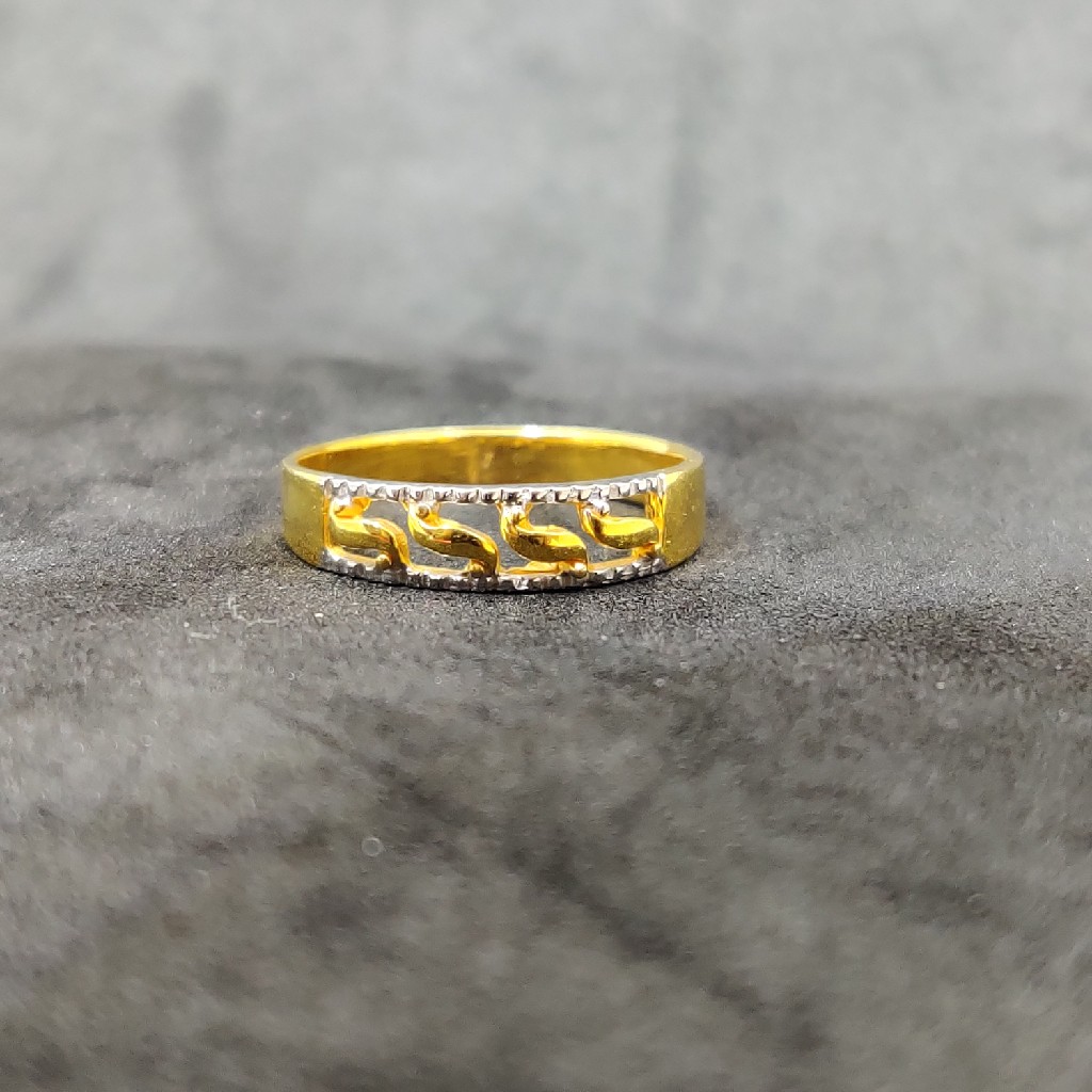 22k Womens Fancy Gold Plain Ring-22006