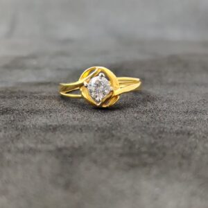 22Kt Girls Daily Wear Solitaire Gold Ring-21011