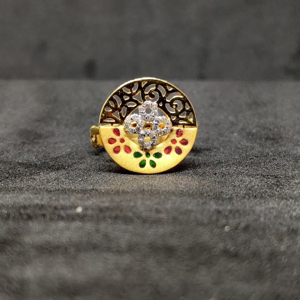 Women's Wear Designer Long 916 Gold Ring-15009