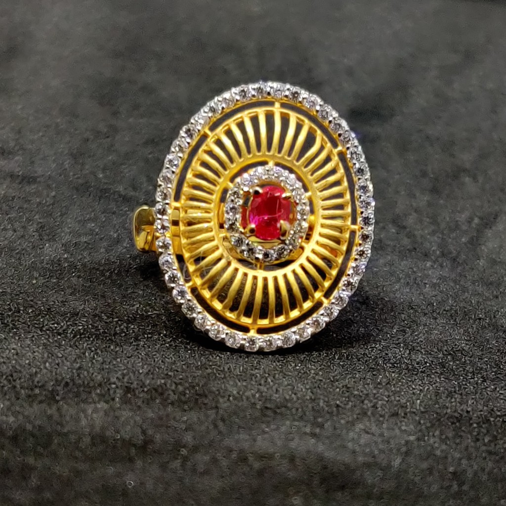 Ladies 22K Designer Gold Ring - 15002