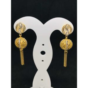916 Ladies Long Fancy Gold Earring Er-60056
