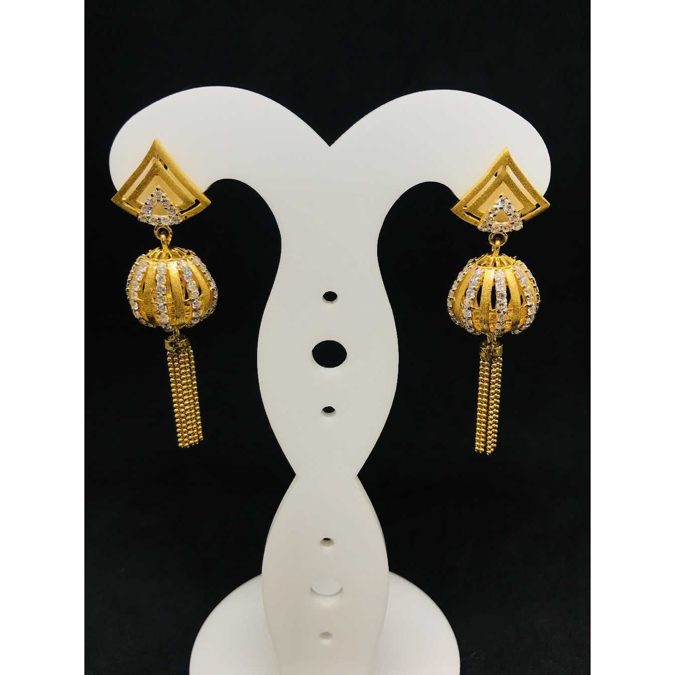 916 Ladies Fancy Gold Earring Er-60055