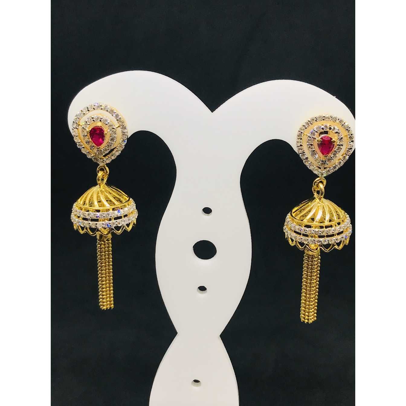 22k Ladies Fancy Gold Earring Er-60052