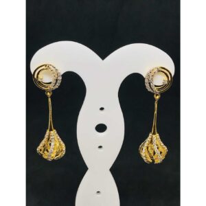 916 Ladies Long Fancy Gold Earring Er-60049