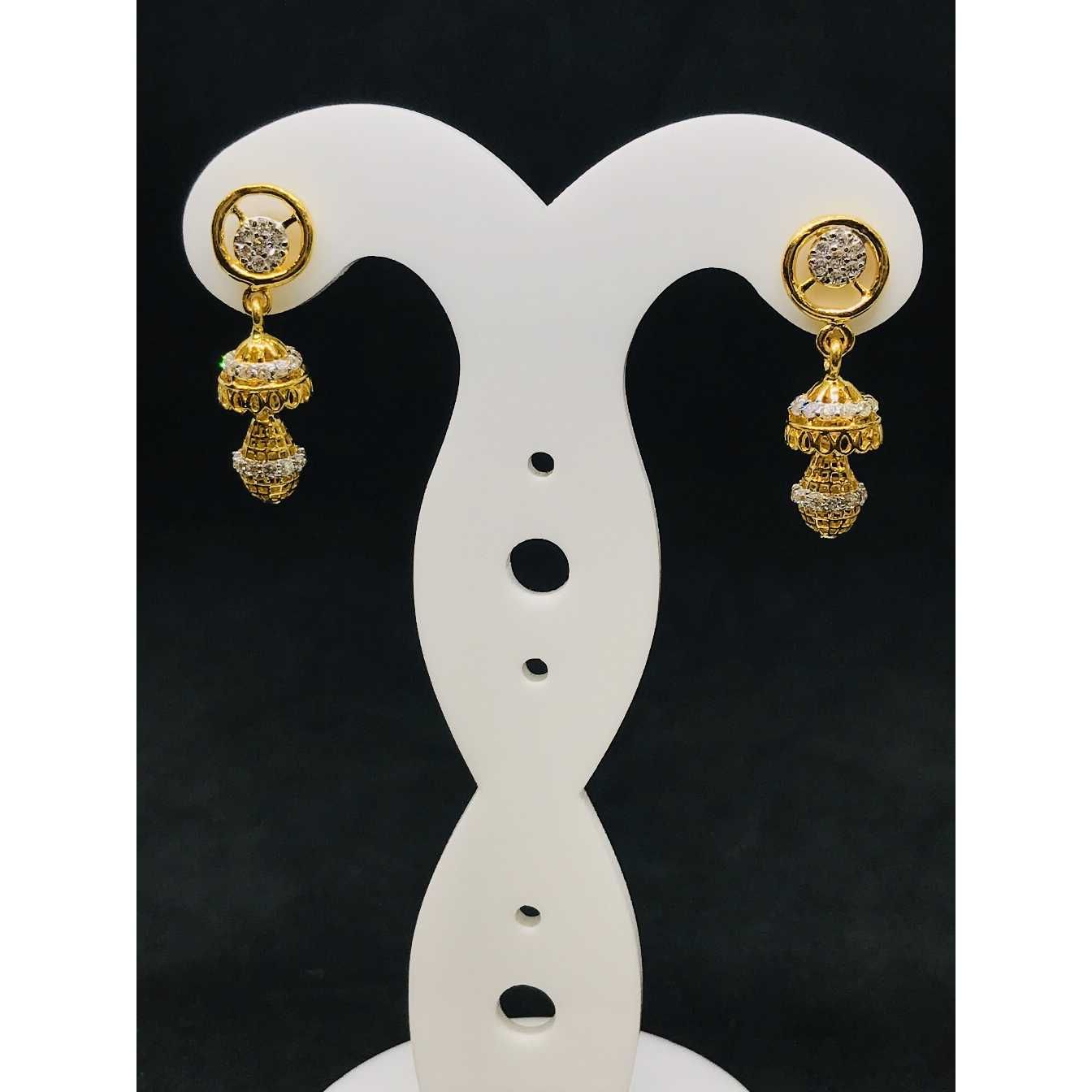 22k Ladies Fancy Gold Earring Er-60040