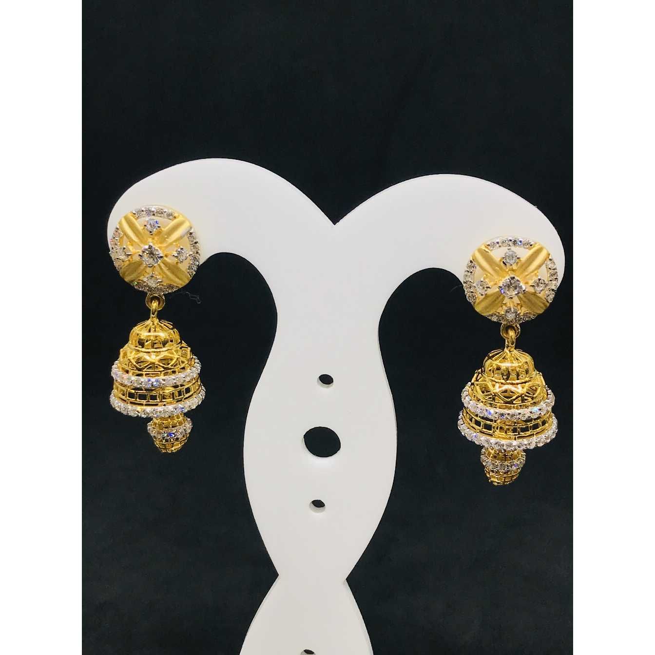 22k Ladies Fancy Gold Earring Er-60022