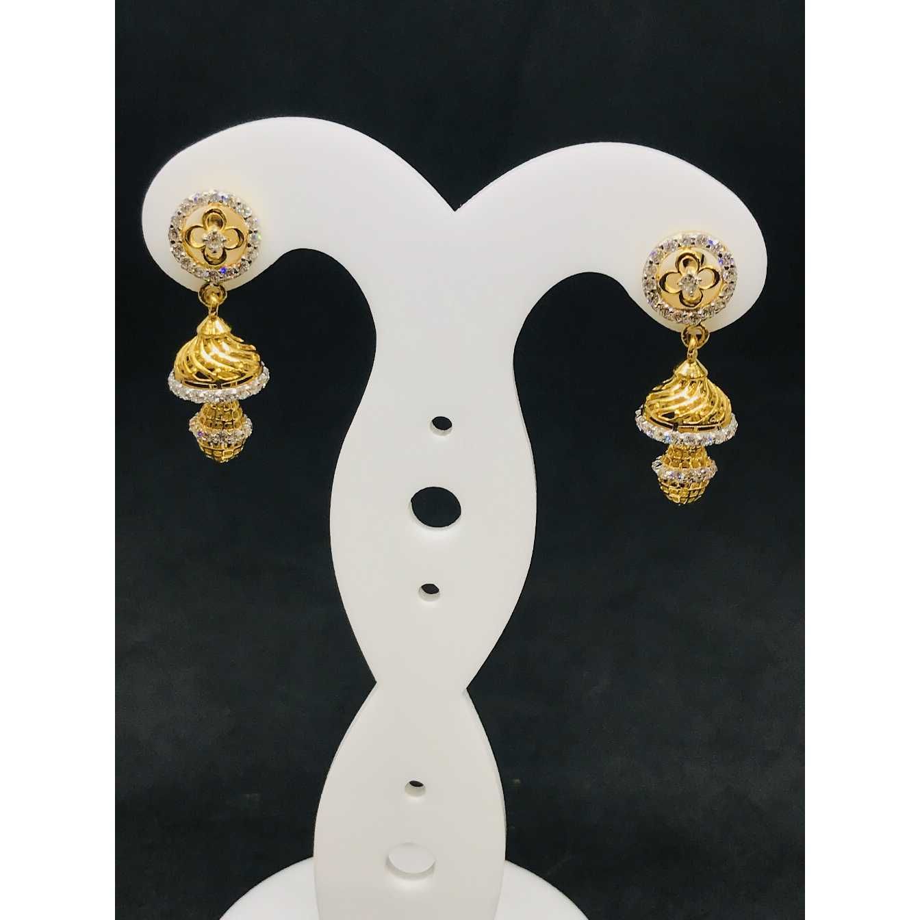 22k Ladies Fancy Gold Earring Er-60020