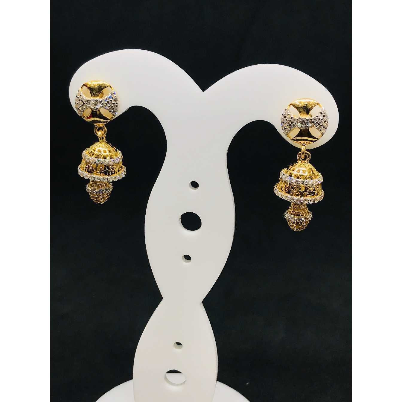 22k Ladies Fancy Gold Earring Er-60019