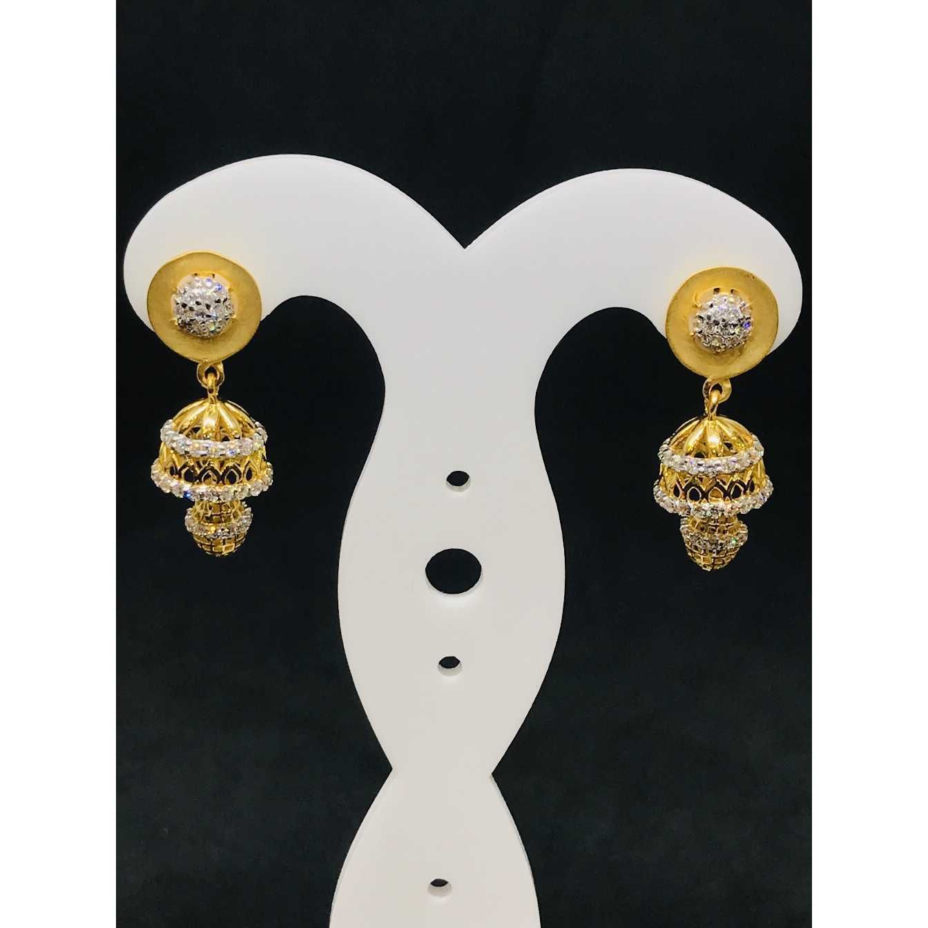 22k Ladies Fancy Gold Earring Er-60017