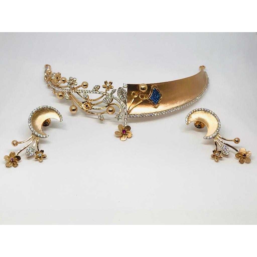 18k Ladies Fancy Rose Gold Set S-57529