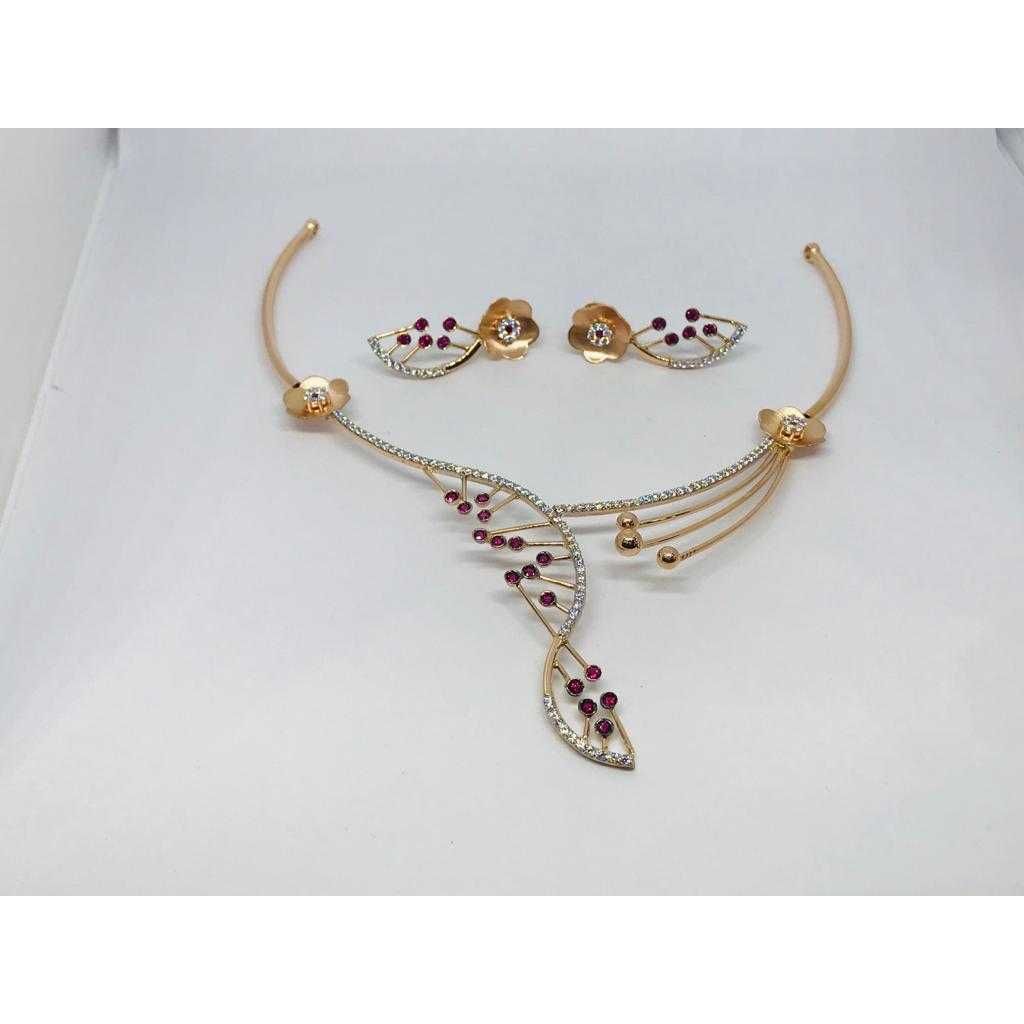 18k Ladies Fancy Rose Gold Set S-57528