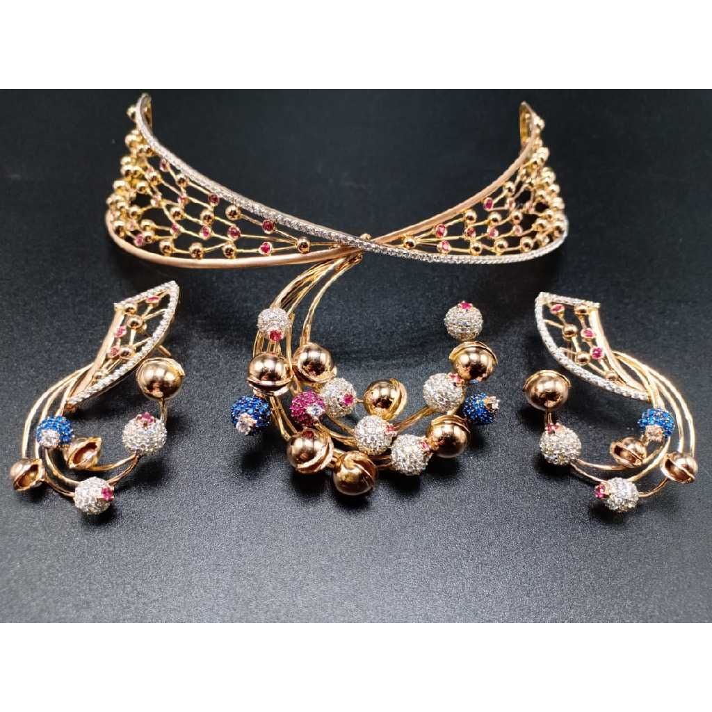 18k Fancy Ladies Rose Gold Set S-57527