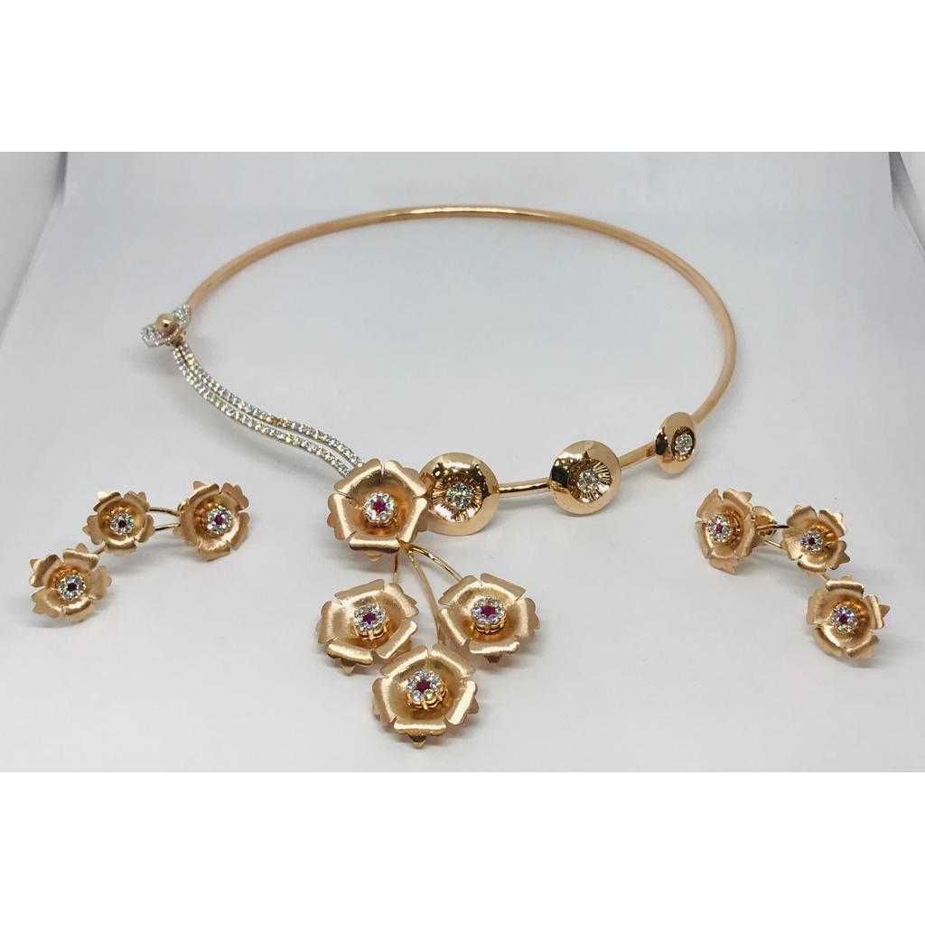 18k Ladies Fancy Rose Gold Set S-57526