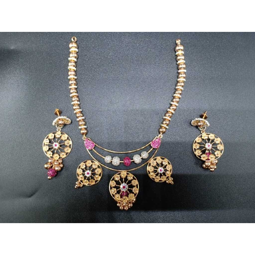 18k Ladies Fancy Rose Gold Set S-57525