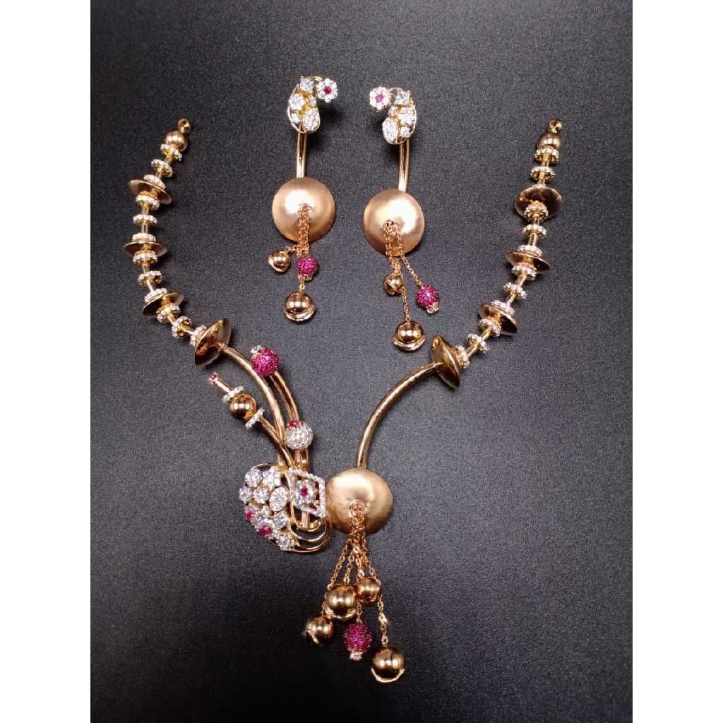 18k Ladies Fancy Rose Gold Set S-57520