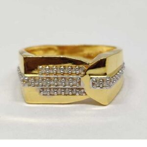 22k Gents Fancy Gold Ring Gr-28608