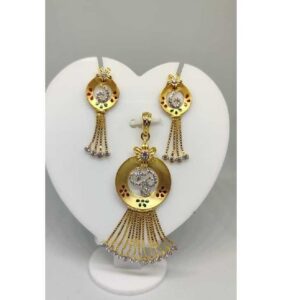 22k ladies fancy gold pendant set-41810