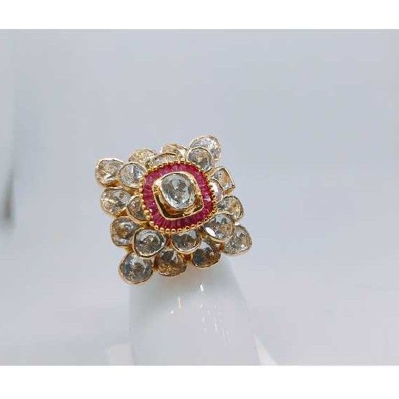 18k Ladies Fancy Gold Ring Lr-24071