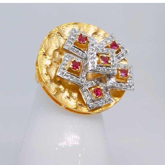 18k Ladies Fancy Gold Ring Lr-24068