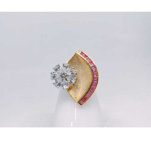 18k Ladies Fancy Gold Ring Lr-24056