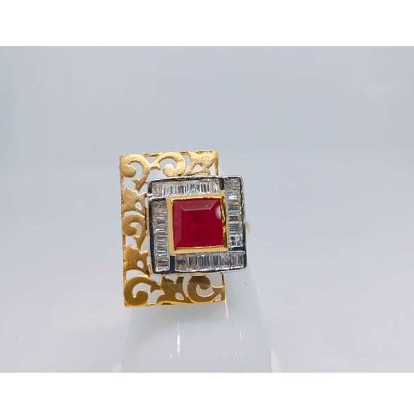 18k Ladies Fancy Gold Ring Lr-24052