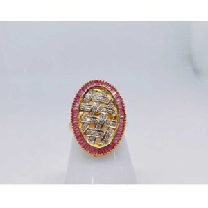 18k Ladies Fancy Gold Ring Lr-24047