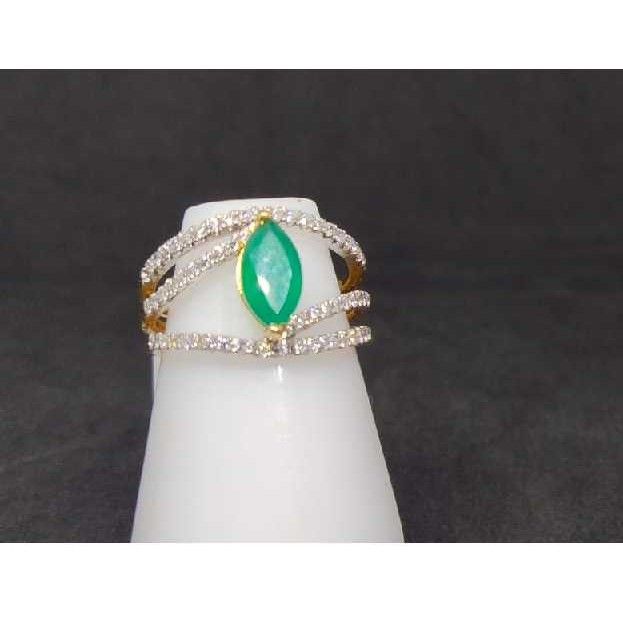 18Kt Cz Ladies Fancy Gold Ring lr-24021