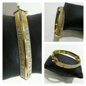 916 Gents Fancy Gold Punjabi Lock Kada G-5169