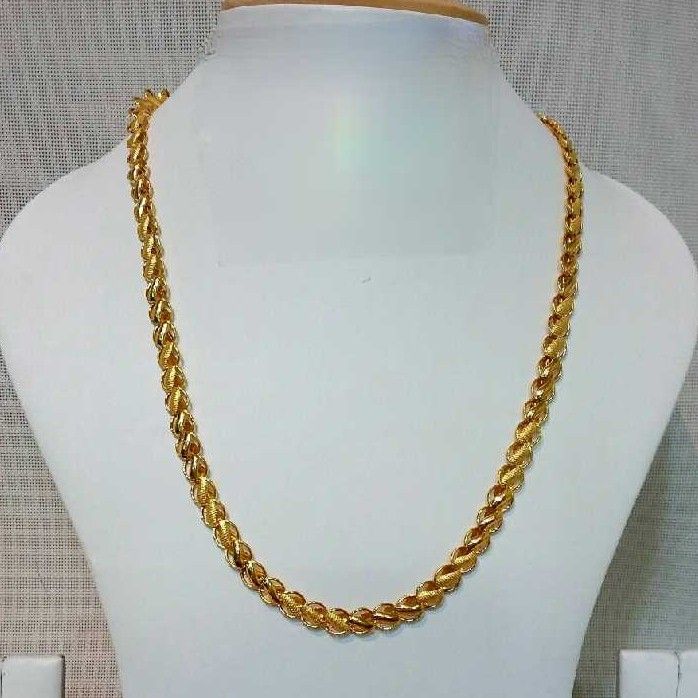 22k Gents Fancy Gold Lotus Chain G-6403