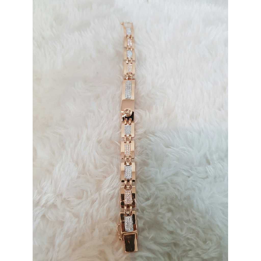 18k Gents Fancy Rose Gold Bracelet G-10255