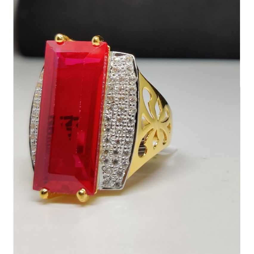 916 Gents Fancy Gold Red Stone Ring Gr-26778