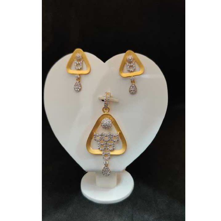 916 ladies fancy gold pendant set p-41803