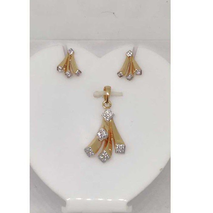 18k Ladies Fancy Rose Gold Pendant Set P-41528