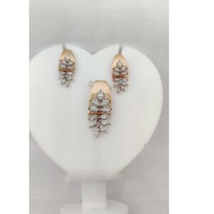 18k Ladies Fancy Rose Pendant Set P-41524