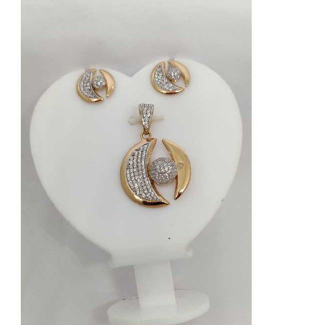 18k Ladies Fancy Rose Pendant Set P-41523