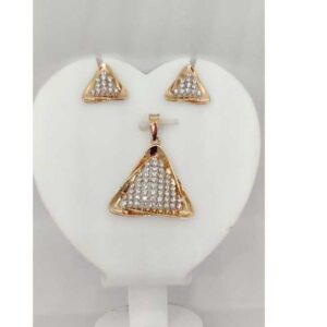 18k Ladies Fancy Rose Pendant Set P-41521