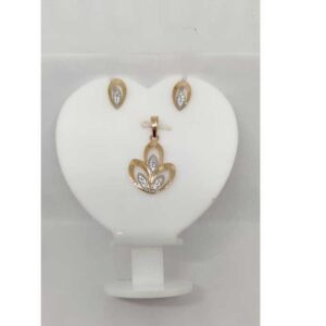 18k Ladies Fancy Rose pendant Set P-41519