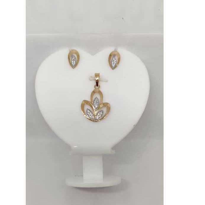 18k Ladies Fancy Rose pendant Set P-41519