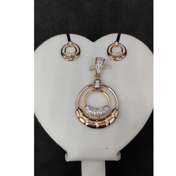 18k Ladies Fancy Rose Pendant Set P-41518