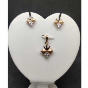 18k Ladies Fancy Rose Pendant Set P-41514