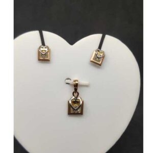 18k Ladies Fancy Rose Pendant Set P-41513