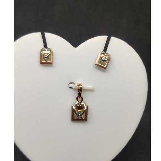 18k Ladies Fancy Rose Pendant Set P-41513