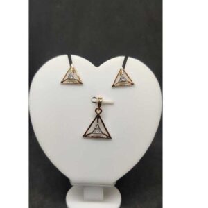 18k Ladies Fancy Rose Pendant Set P-41511