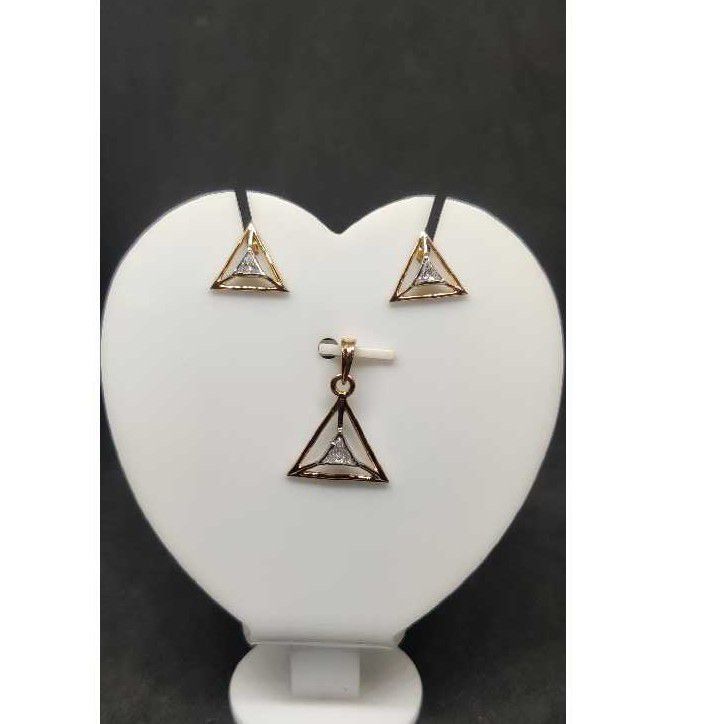 18k Ladies Fancy Rose Pendant Set P-41511
