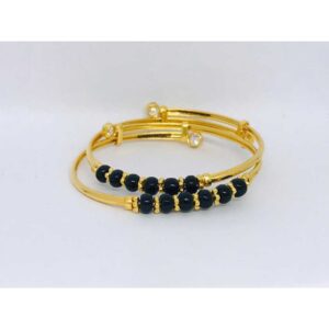 22k Fancy Black Moti Kadli B-53005