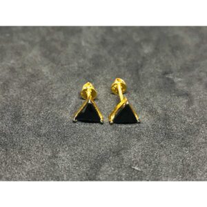 22k Ladies Exclusive Black Stone Earring E-62518