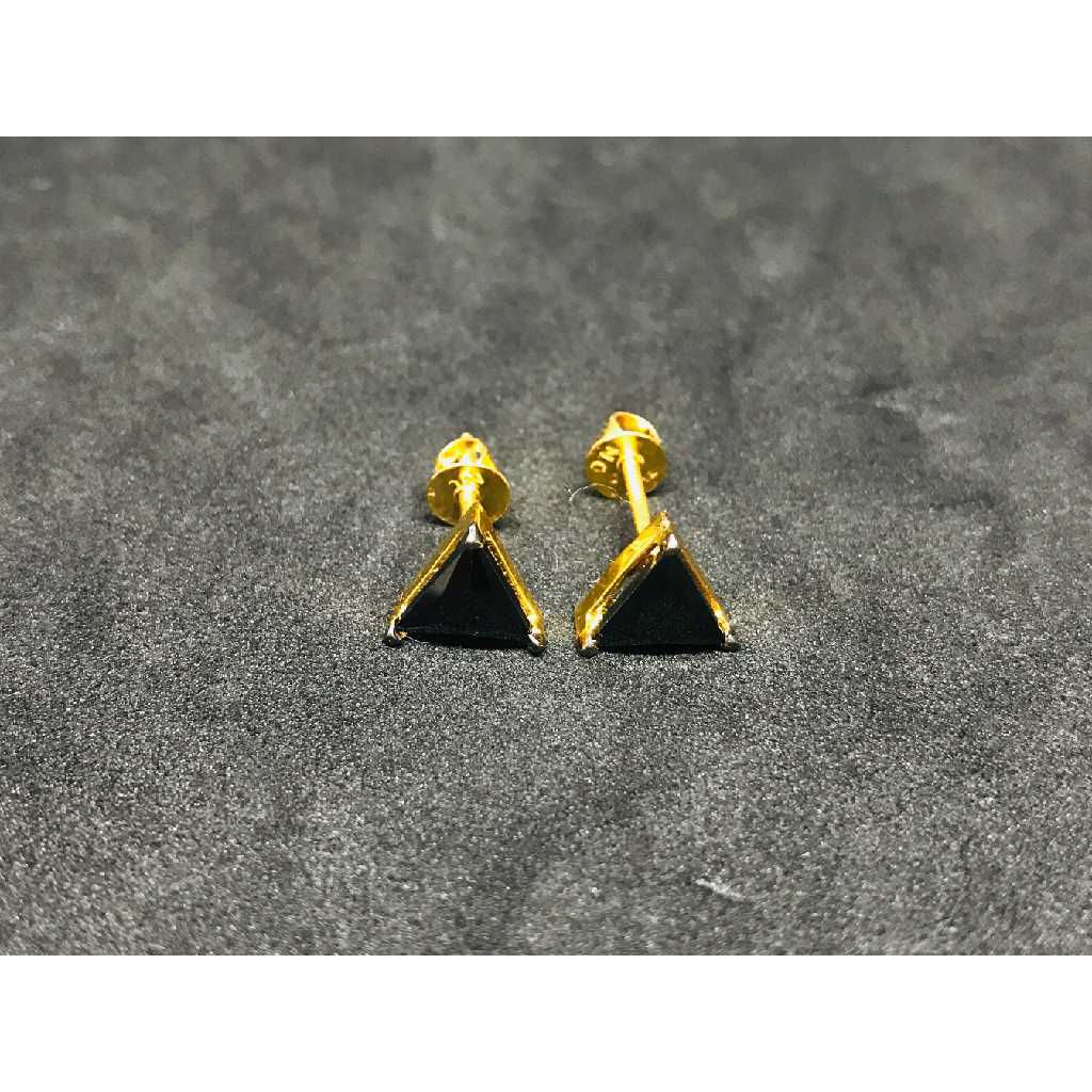 22k Ladies Exclusive Black Stone Earring E-62518